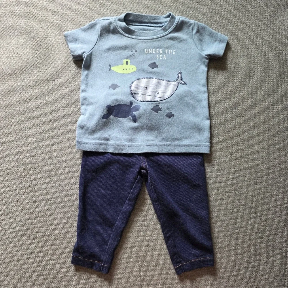 Just One You by Carters Baby Boy 6M 3 Outfit Bundle Dinosaur Safari Sea‎ Animal